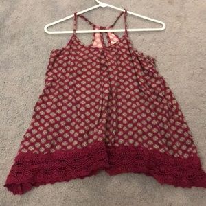 Maroon/Purple Patterned Blouse